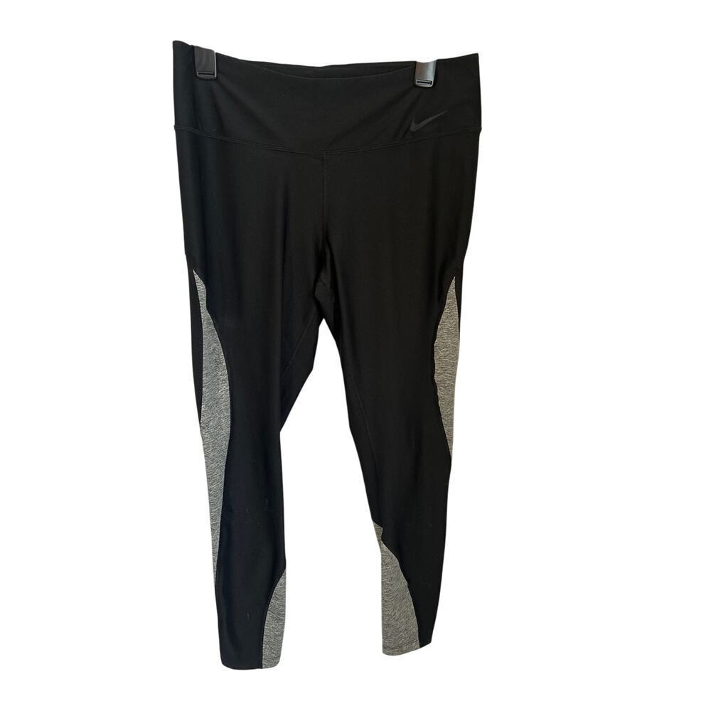 Nike Athletic Leggings Black/Grey Size Large